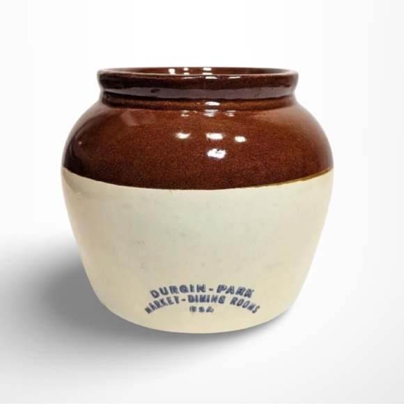 Other - Vintage DURGIN PARK MARKET DINING ROOMS USA BOSTON BEANS STONEWARE CROCK POT 3